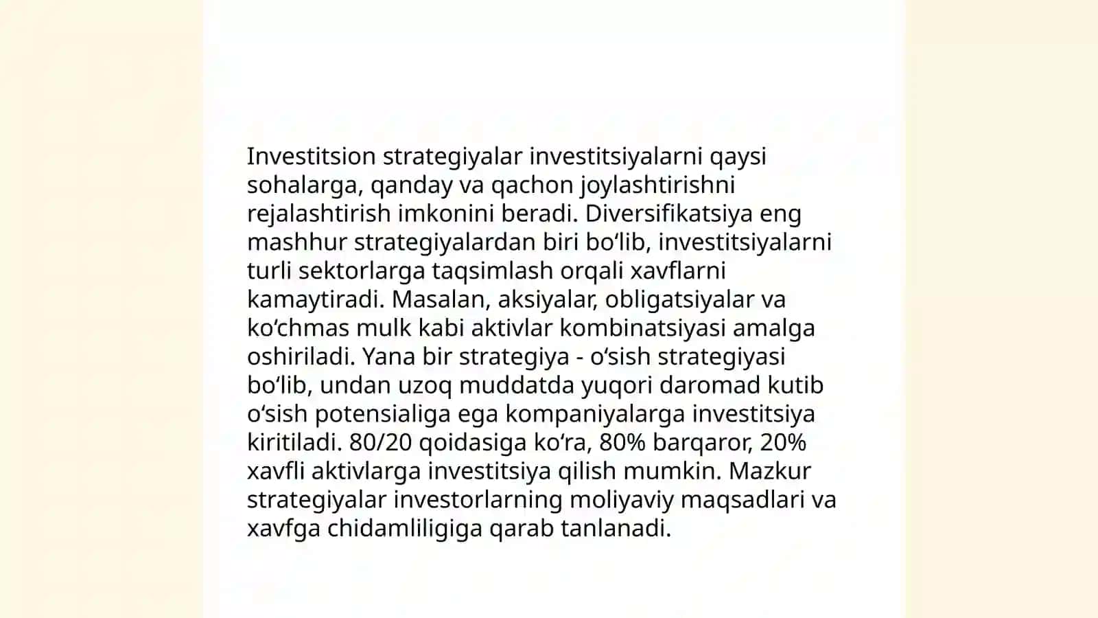 Moliya va investitsion portfelni shakllantirish 4