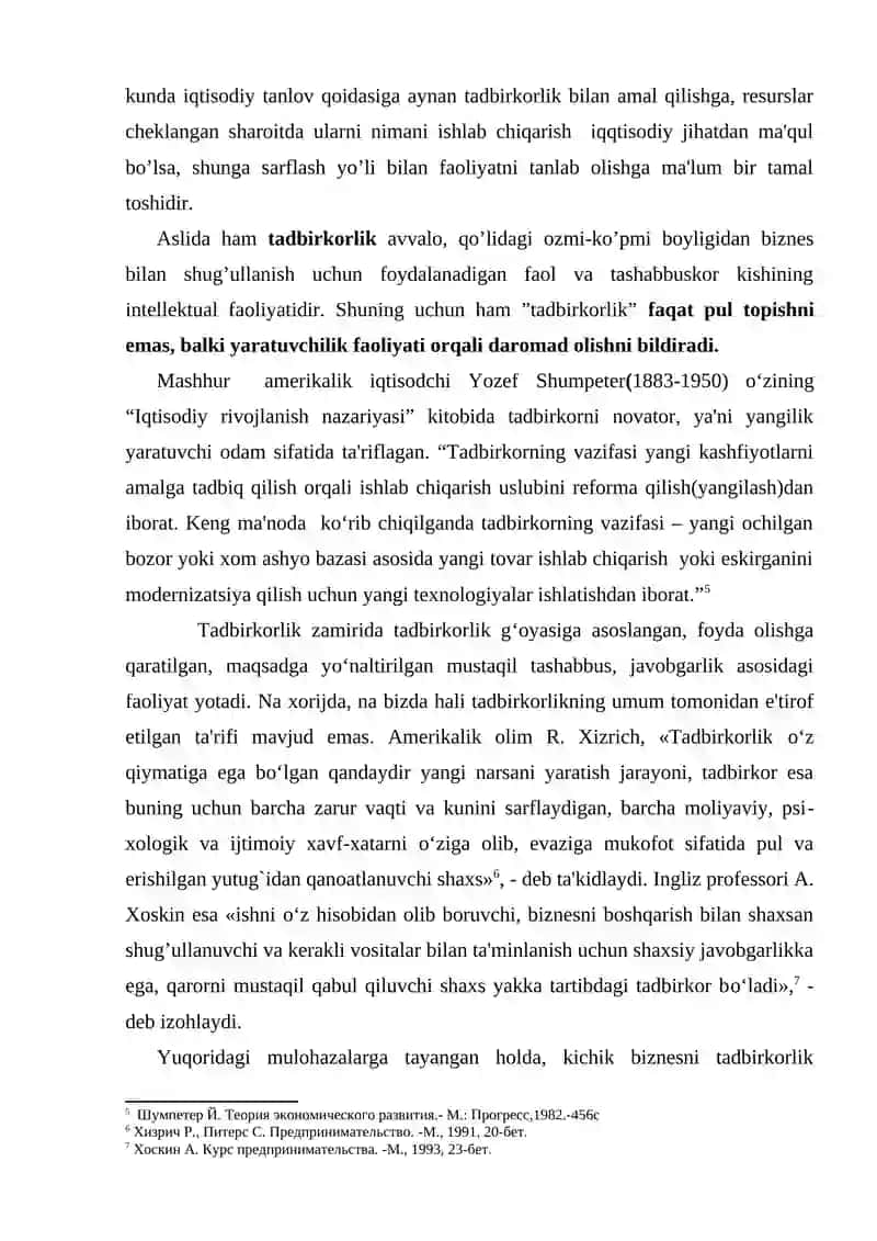 Kichik biznes va tadbirkorlikning mohiyati 4