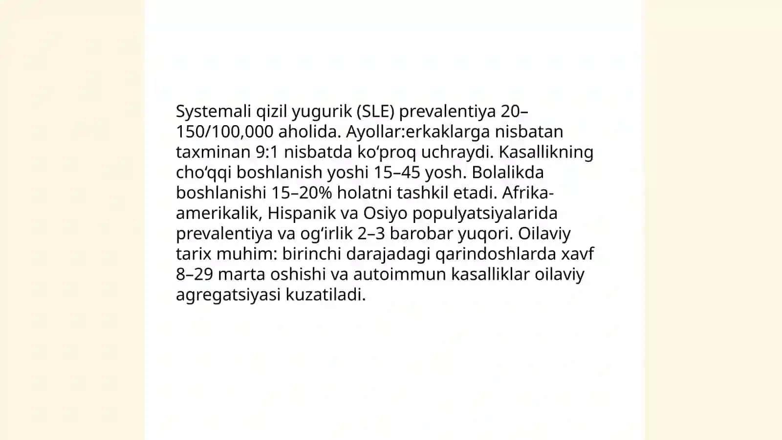 Sistemali qizil yugurik (Systemic lupus erythematosus) patagenezi etyalogyasi davolashi qaysi genlarda mutatsa bolishi haqida toliq slayt tayorlab ber rasimlari bilan 4