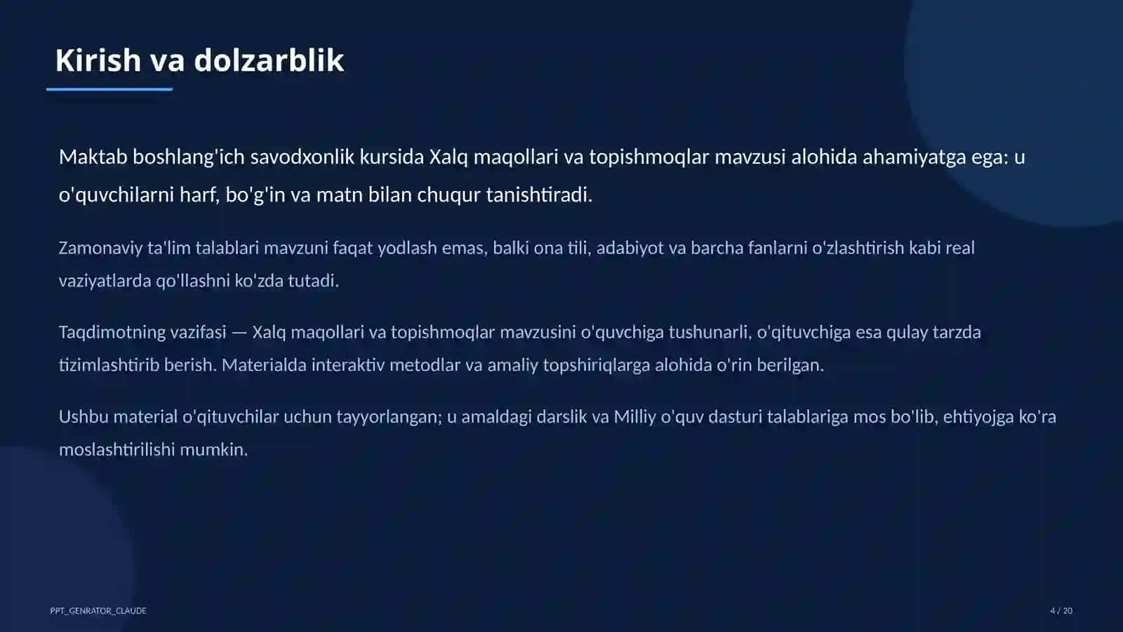 Xalq maqollari va topishmoqlar (2-sinf) 4