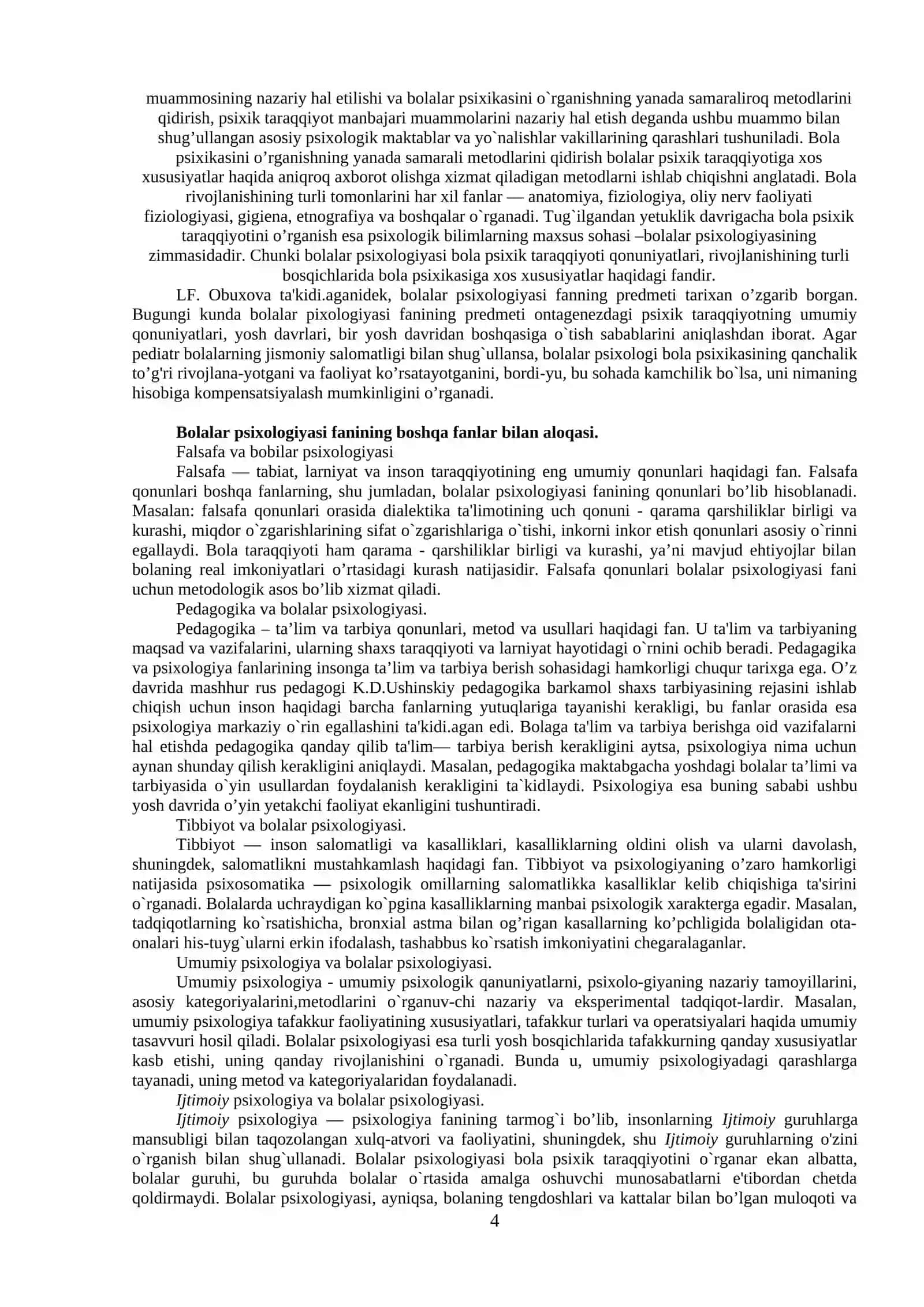 Bolalar psixologiyasi va psixodiagnostikasi o'quv-uslubiy malmua 4