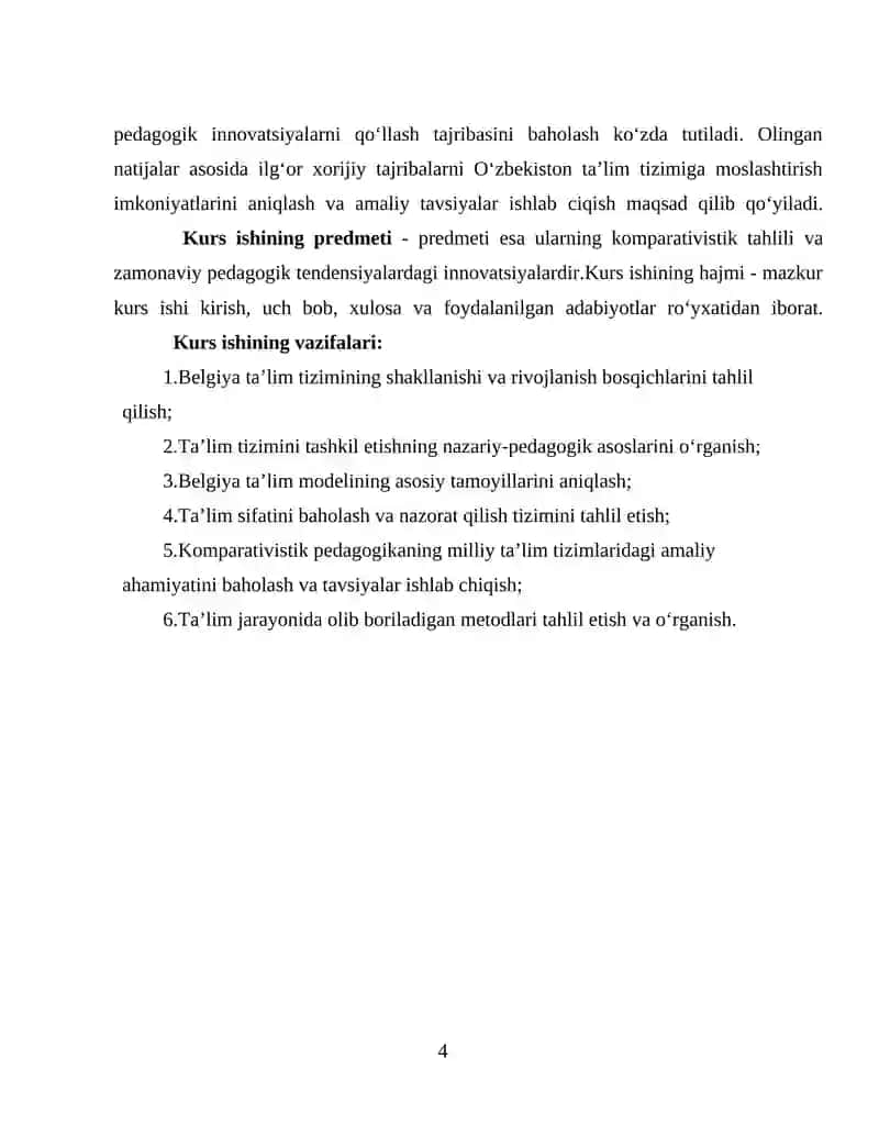 KOMPARATIVISTIK PEDAGOGIKA FANIDAN KURS ISHI 4