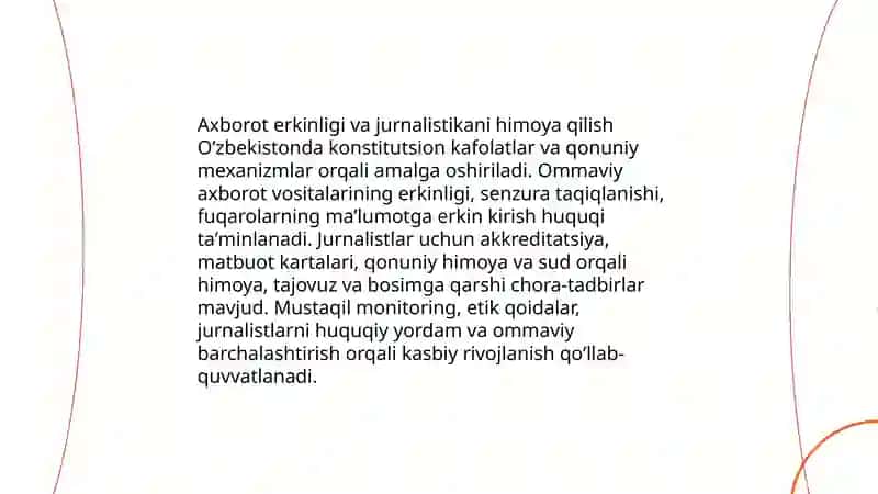 OAV faoliyatining huquqiy asoslari va qonunchilik 4