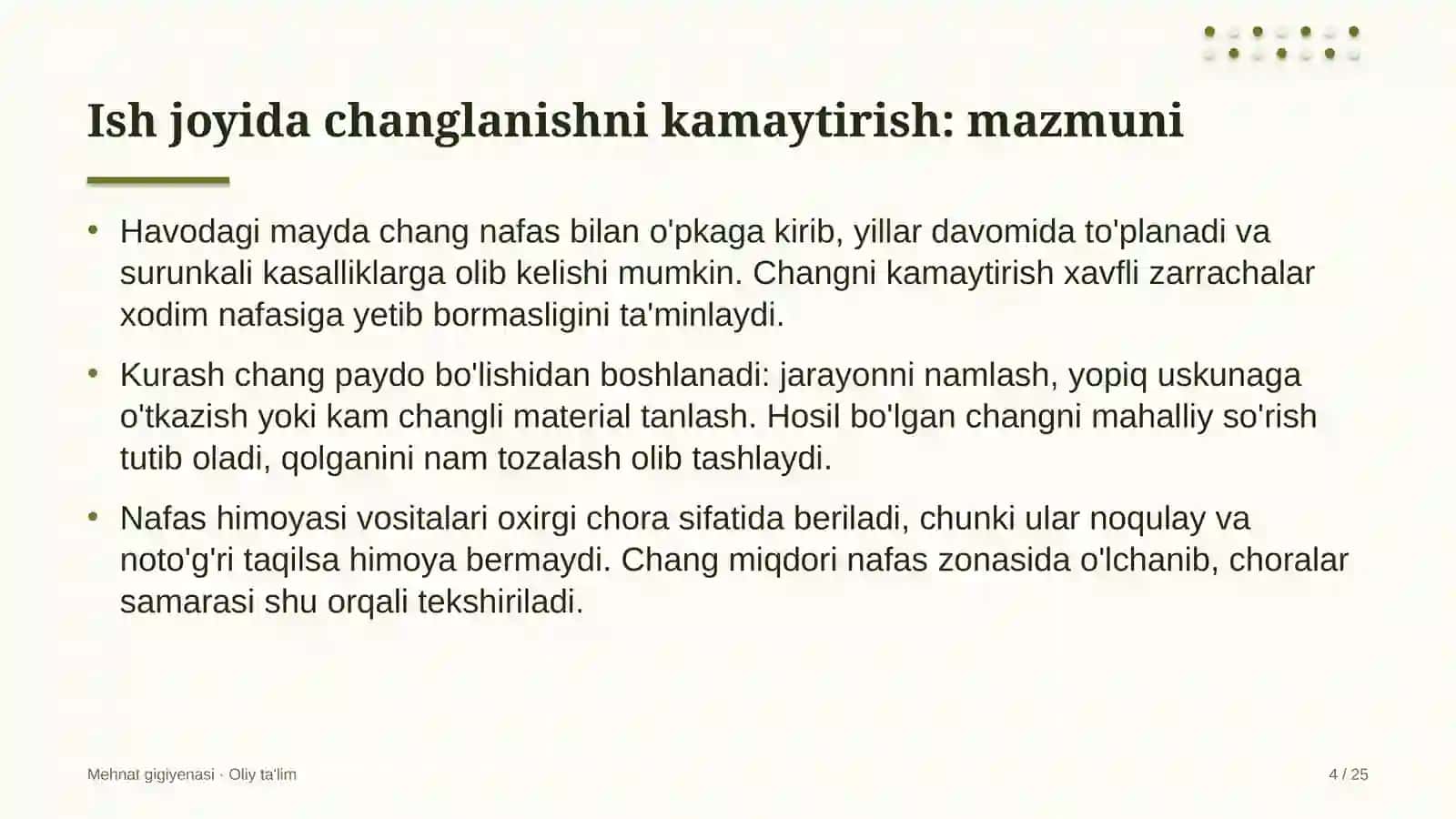 mashinasozlik korxonalarida ish joyida changlanishni kamaytirish 8789 4