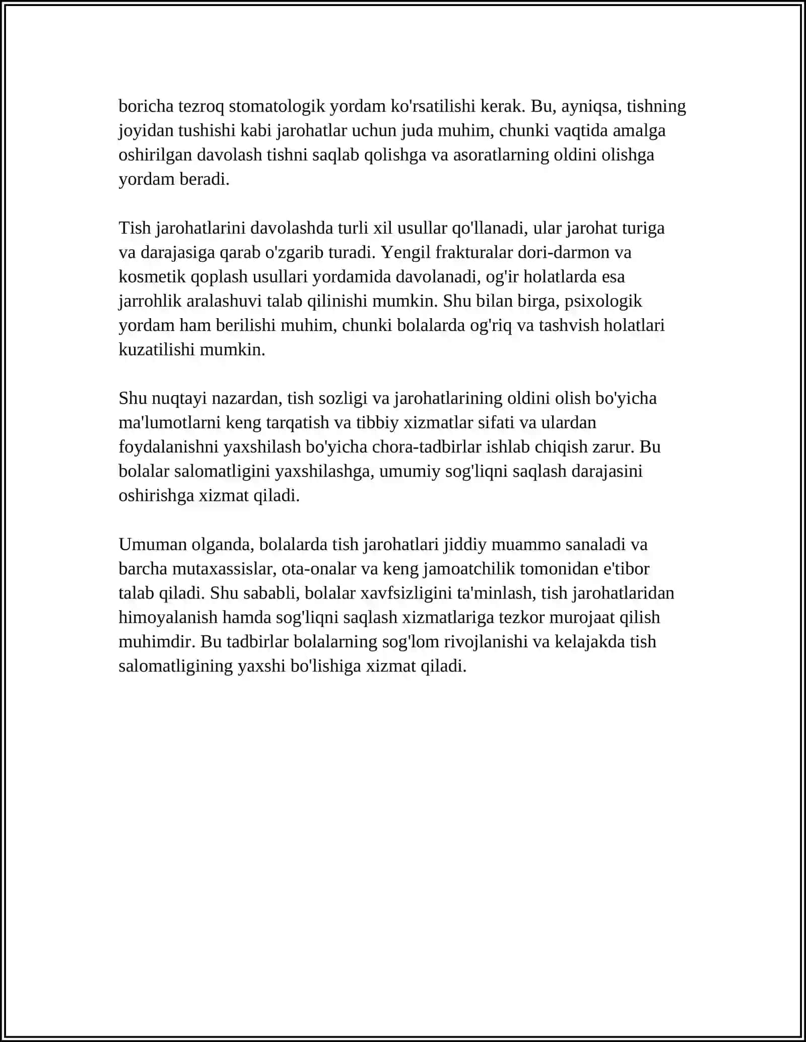 BOLALARDA YUZ JAGʻ SOHASIDAGI JAROHATLAR 4