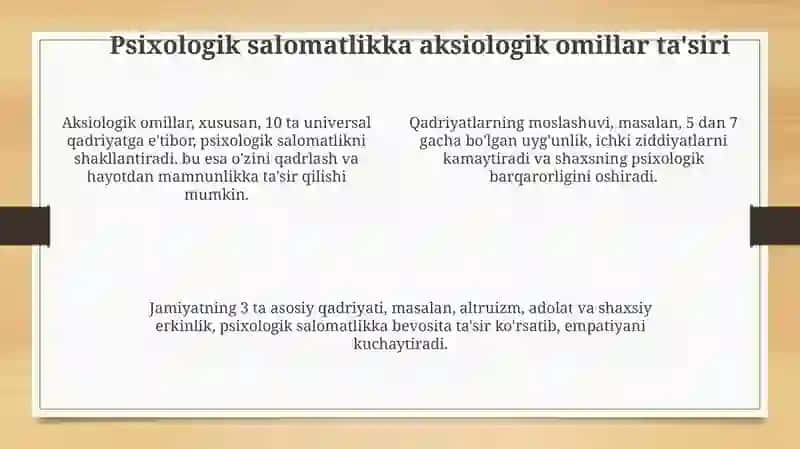 Psixologik salomatlikning asosiy tarkibiy qismlari 4