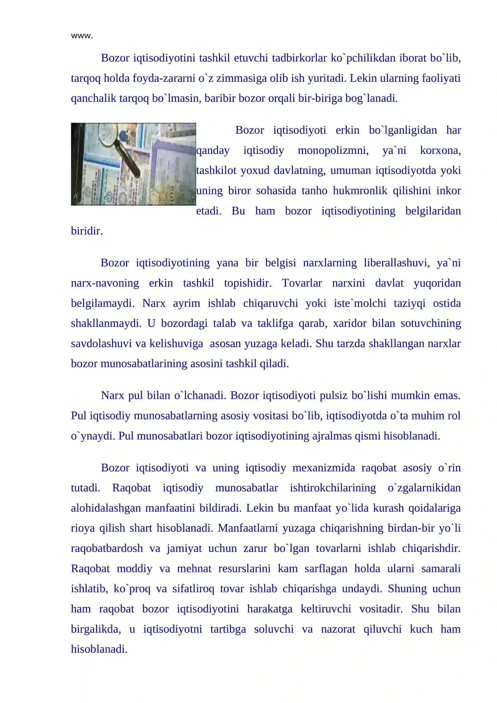 Bozor iqtisodiyoti tushunchasi va uning mohiyati 4