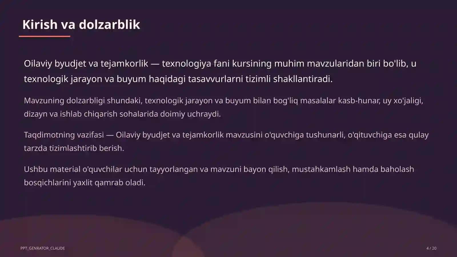 Oilaviy byudjet va tejamkorlik (9-sinf) 4