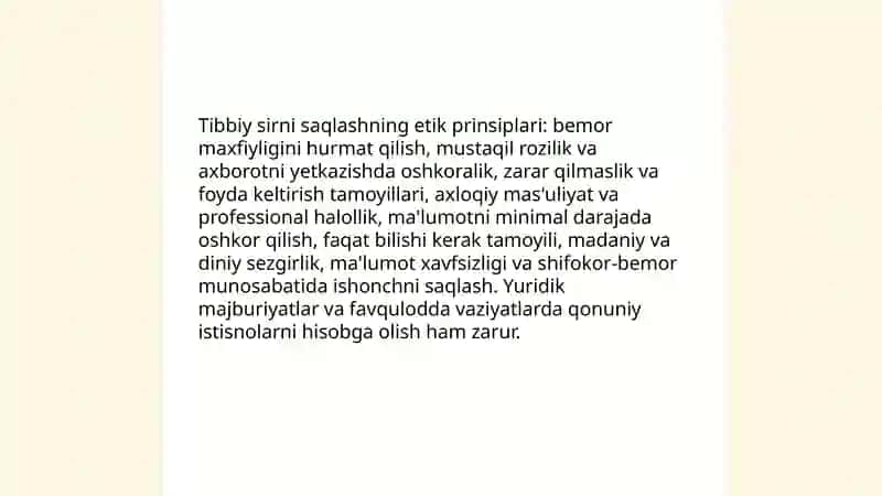 Tibbiy sirning etik va huquqiy jihatlari 4