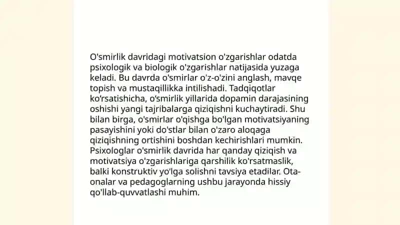Yosh davrida motivatsion sohadagi o'zgarishlar uning sabablari va alomatlari 4