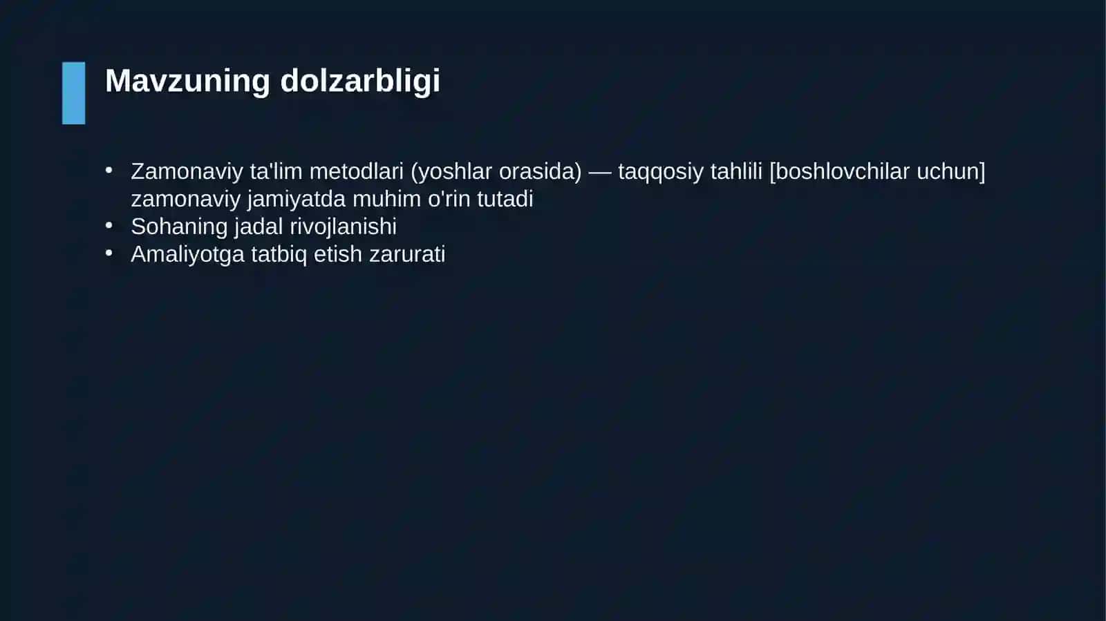 Zamonaviy ta'lim metodlari (yoshlar orasida) — taqqosiy tahlili [boshlovchilar uchun] 4