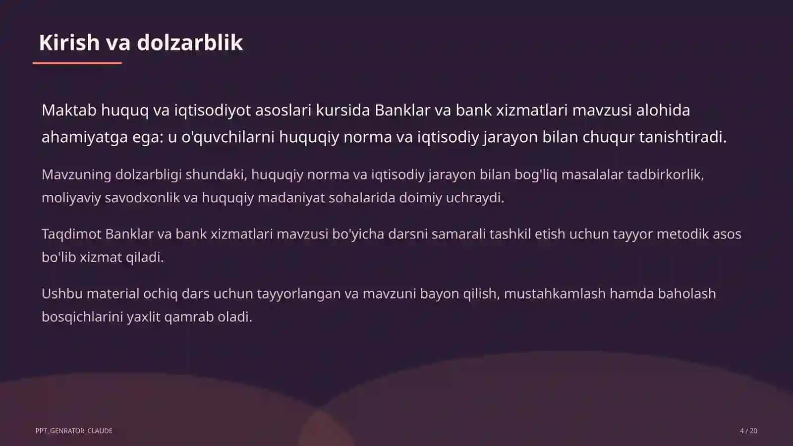 Banklar va bank xizmatlari (10-sinf) 4