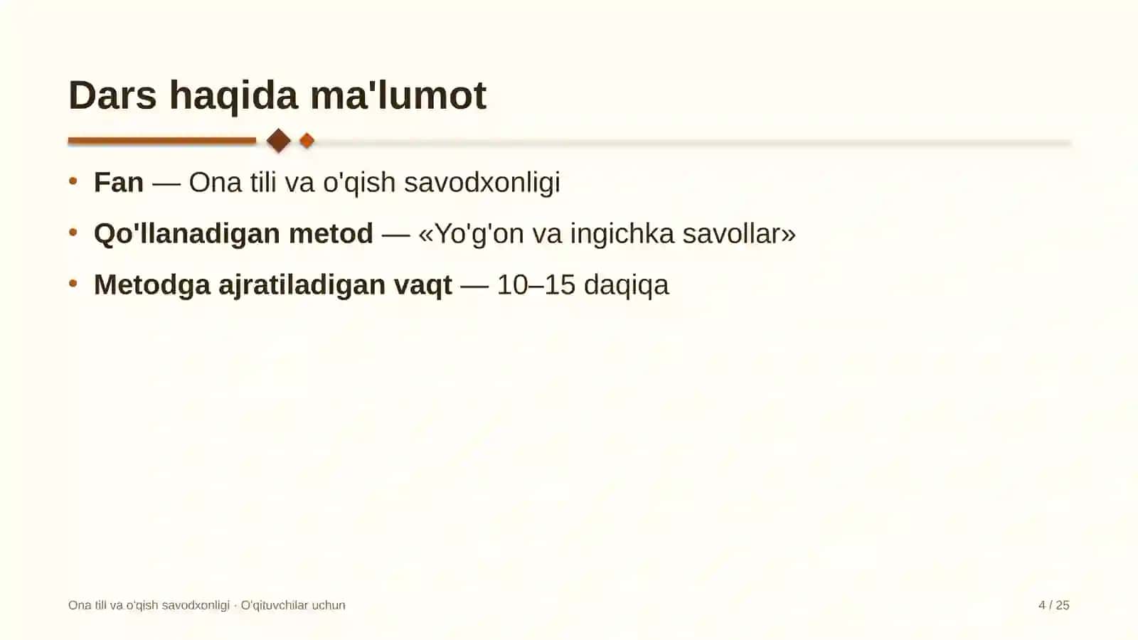 ona tili va o'qish savodxonligi darslarida yo'g'on va ingichka savollar metodidan foydalanish 9304 4
