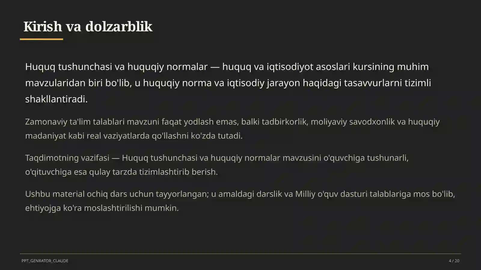 Huquq tushunchasi va huquqiy normalar (9-sinf) 4