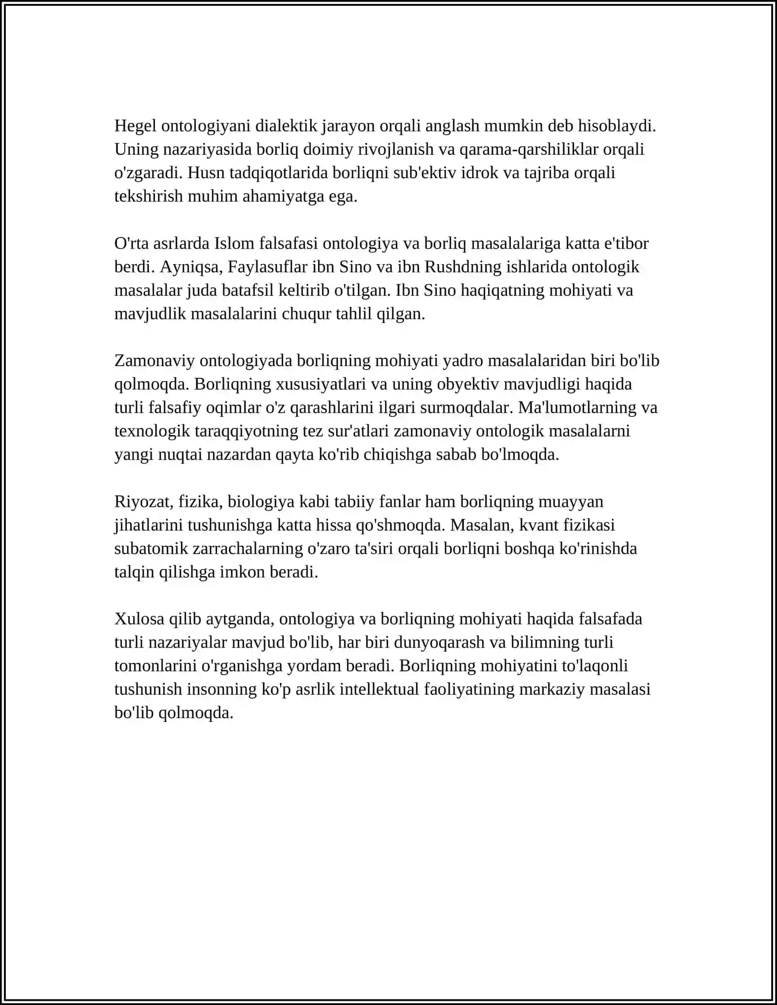FALSAFA VA TABIIY ILMIY FANLARDA BORLIQNING MOHIYATIGA OID KONSEPSIYALAR 4