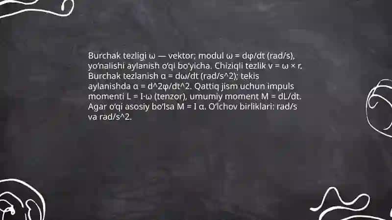 Qattiq jism aylanma harakat dinamikasi 4