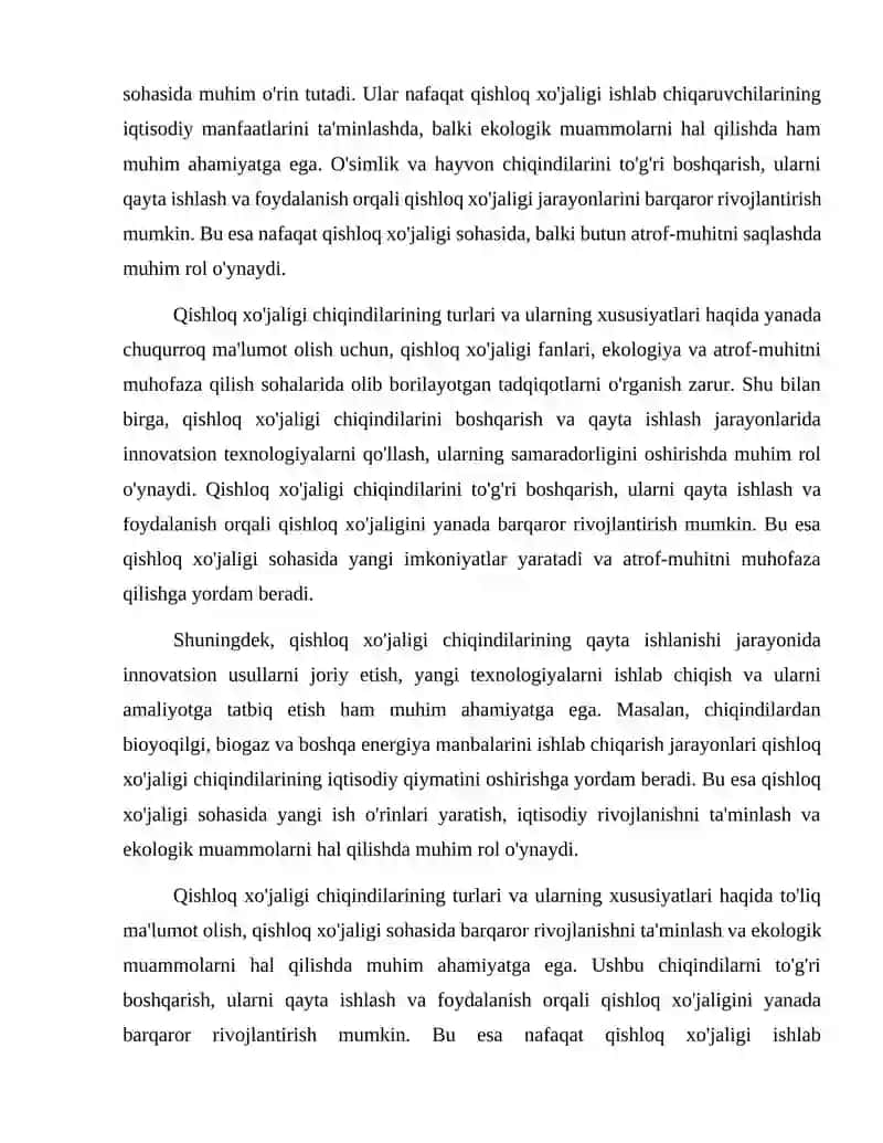 Qishloq xo'jaligi chiqindilarining turlari va ularning xususiyatlari 4
