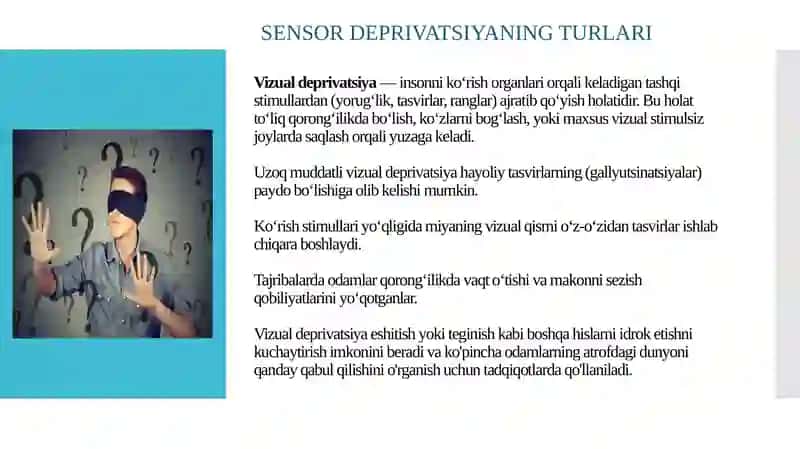 SENSOR DEPRIVATSIYA 4
