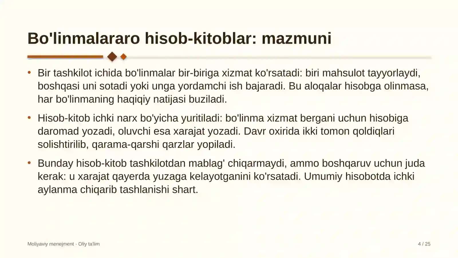 Xususiy banklarda bo'linmalararo hisob-kitoblarni tashkil etish 4