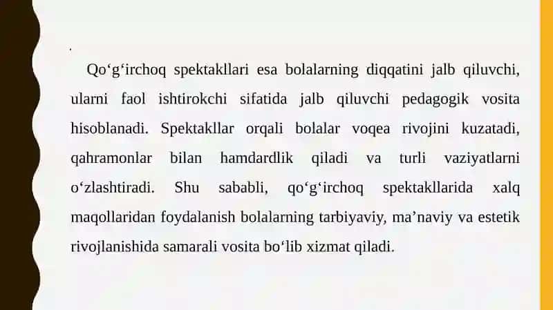 Qoʻgʻirchoq spektallarida xalq maqollaridan foydalanish 4
