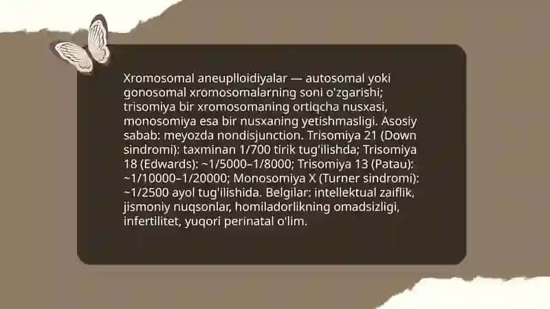 Xromosoma kasalliklarining irsiylanishi 4