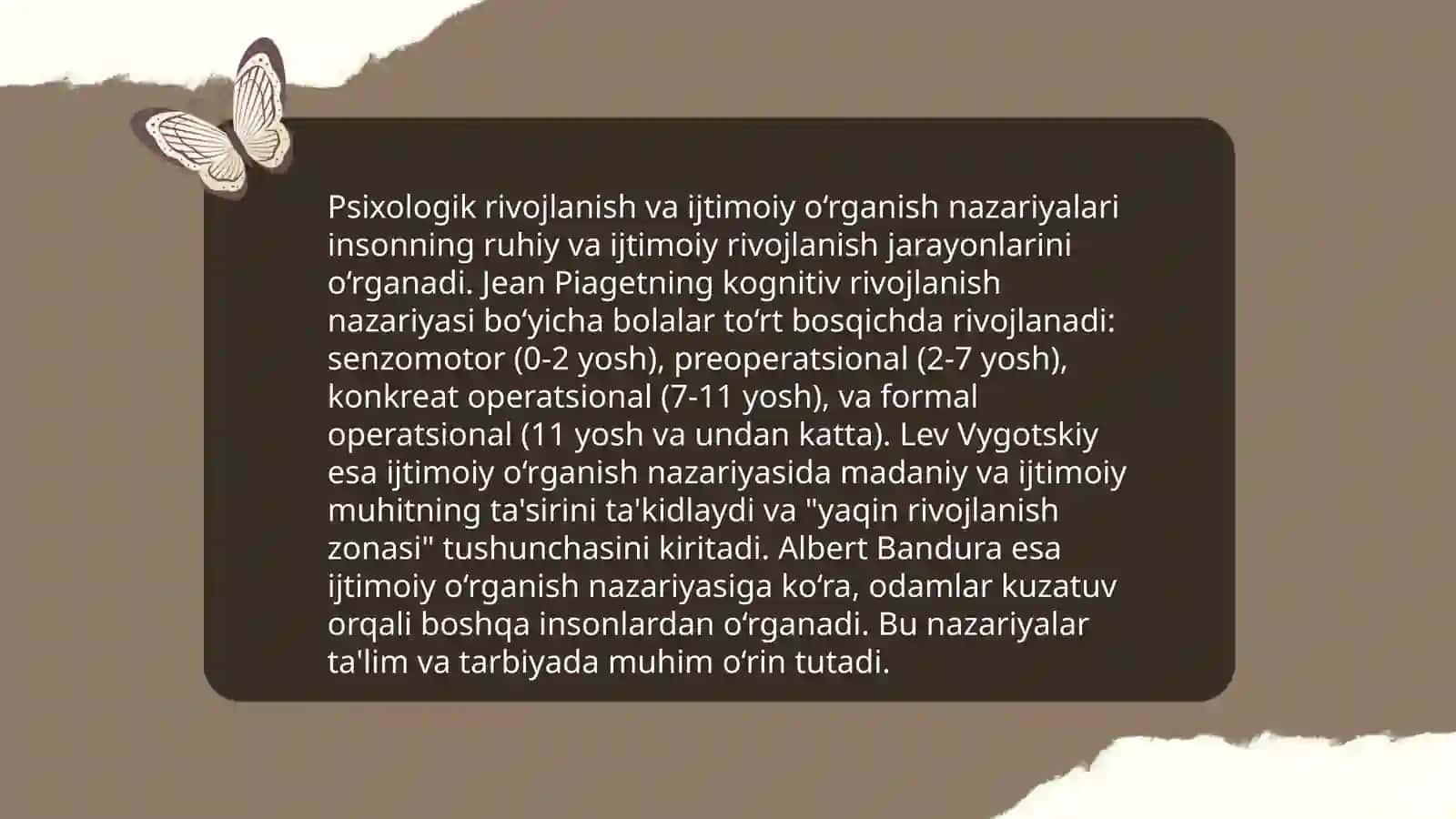Bola Psixik Rivojlanishi va Ijtimoiy O'rganish Nazariyasi 4