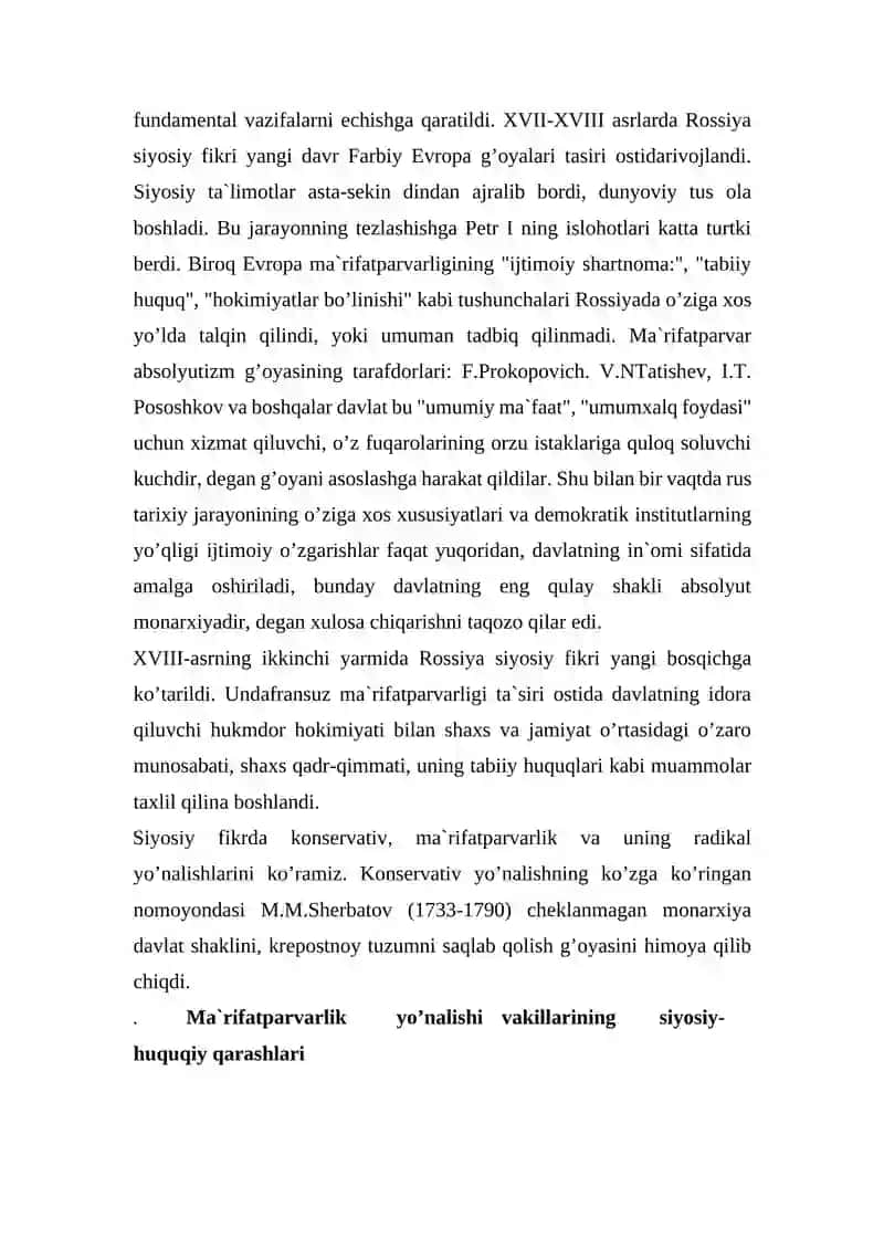 ROSSIYA SIYOSIY VA HUQUQIY TA`LIMOTLARINING AYRIM XUSUSIYATLARI 4