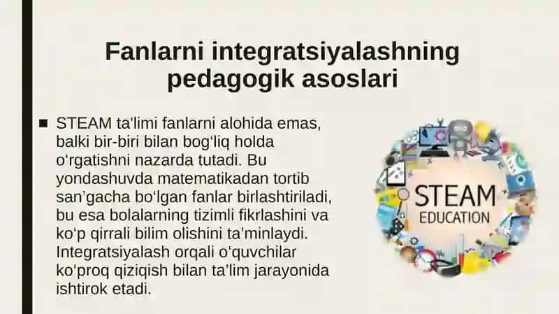 STEAM talimni fan bilan integratsiyalash orqali bolalarda kreativ fikrlash qobilyatlarni shakllantir 4