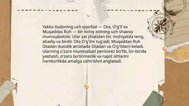 Yakka xudoding uch qiyofasi ta'limotining 4