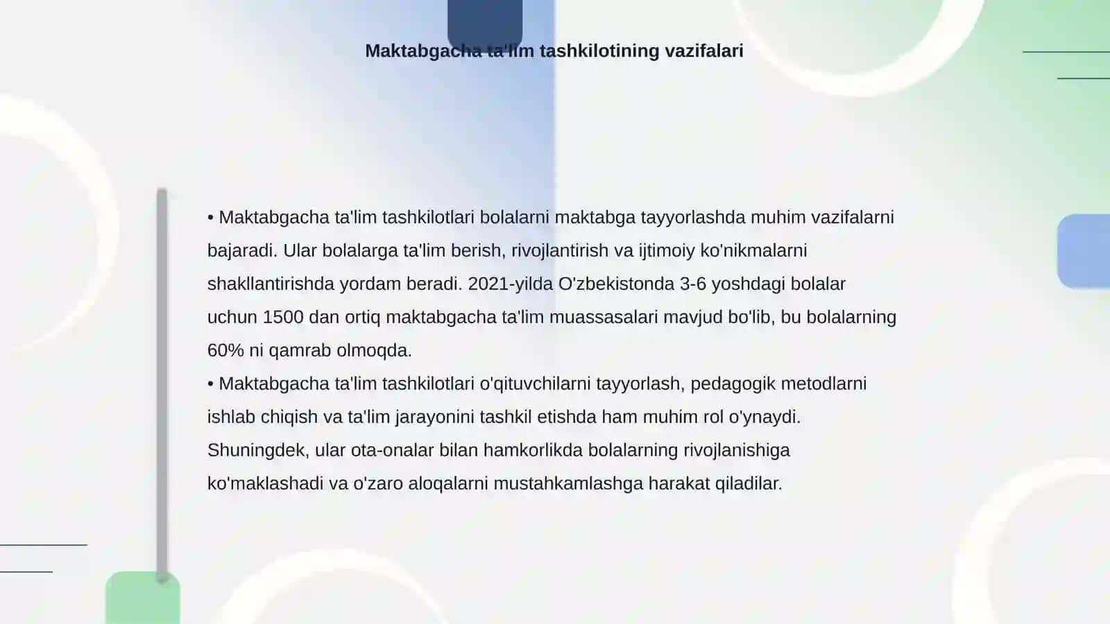 Bolani maktabga tayyorlashda oilani va maktabgacha talim tashkilotining orni 4
