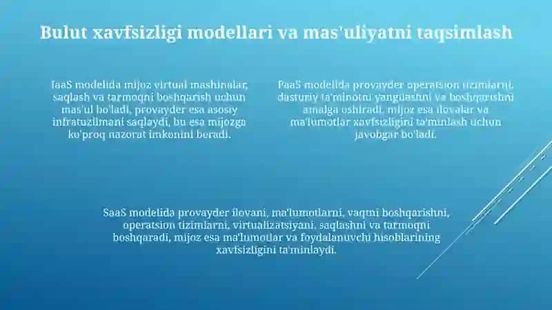 Bulutli Tarmoq Xizmatlari va Xavfsizlik 4