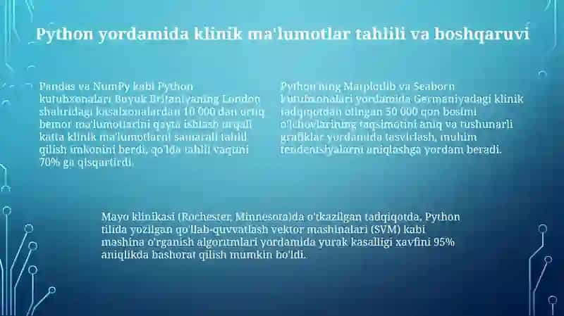 Python dasturlash tilining tibbiyotda ishlatilishi 4