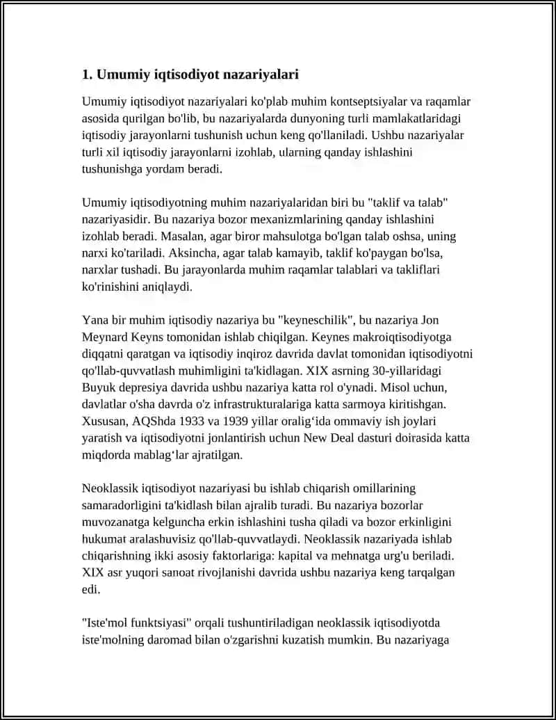 Umumiy iqtisodiyot nazariyalari 4