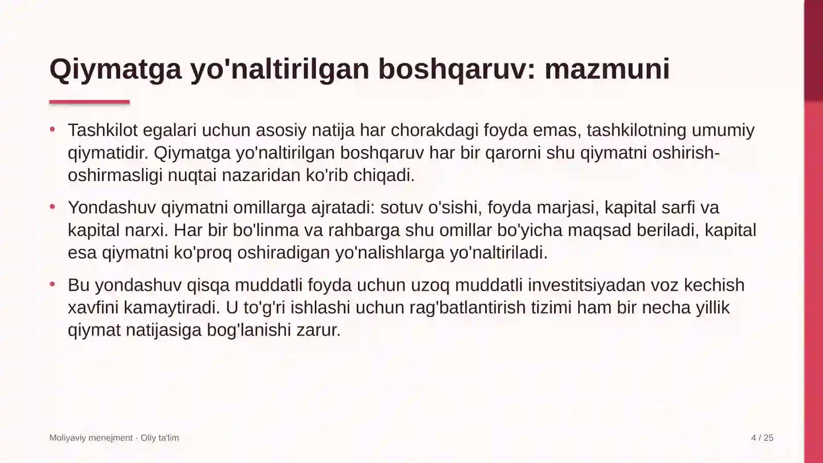 Aeroportlarda korxona qiymatini oshirishga yo'naltirilgan boshqaruv 4