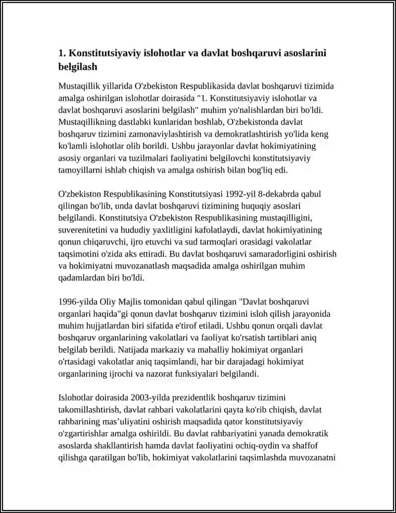 Konstitutsiyaviy islohotlar va davlat boshqaruvi asoslarini belgilash 4