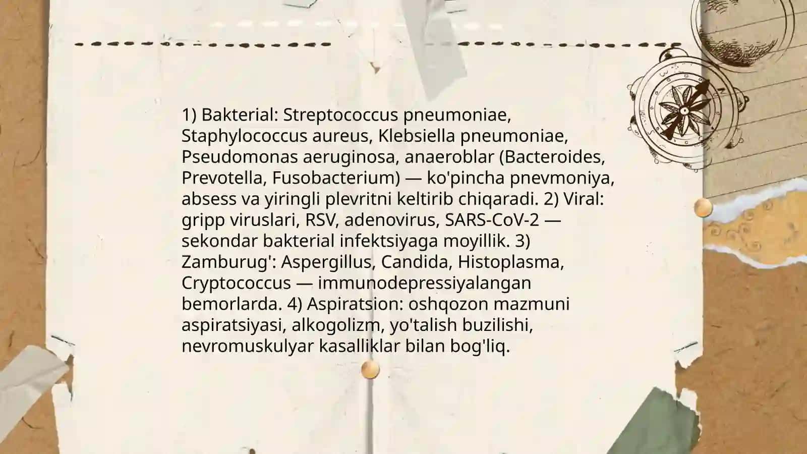 O'pkaning yiringli kasalliklari.Plevritlar.Klinikasi 4