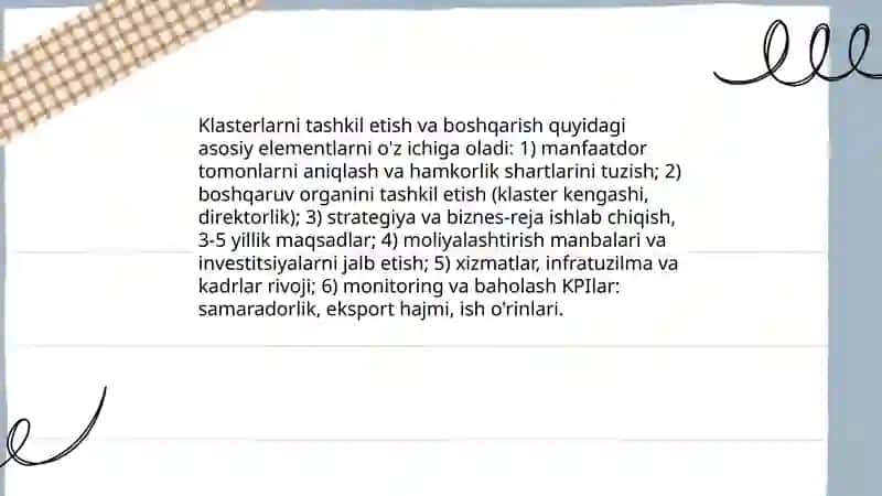 Sanoat kllasterlari 4