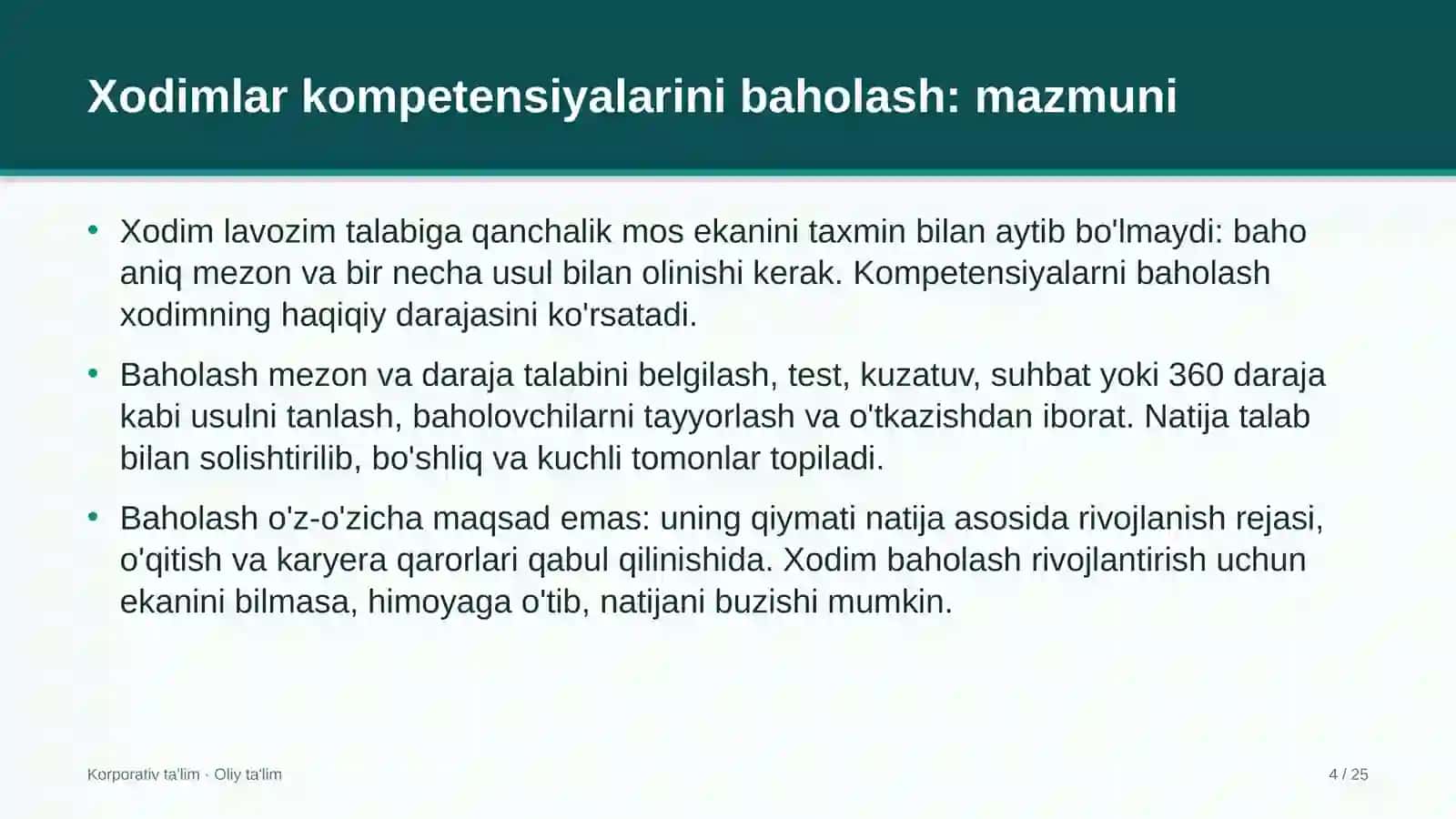 Dori vositalari ulgurji savdosida xodimlarning kompetensiyalarini baholash 4