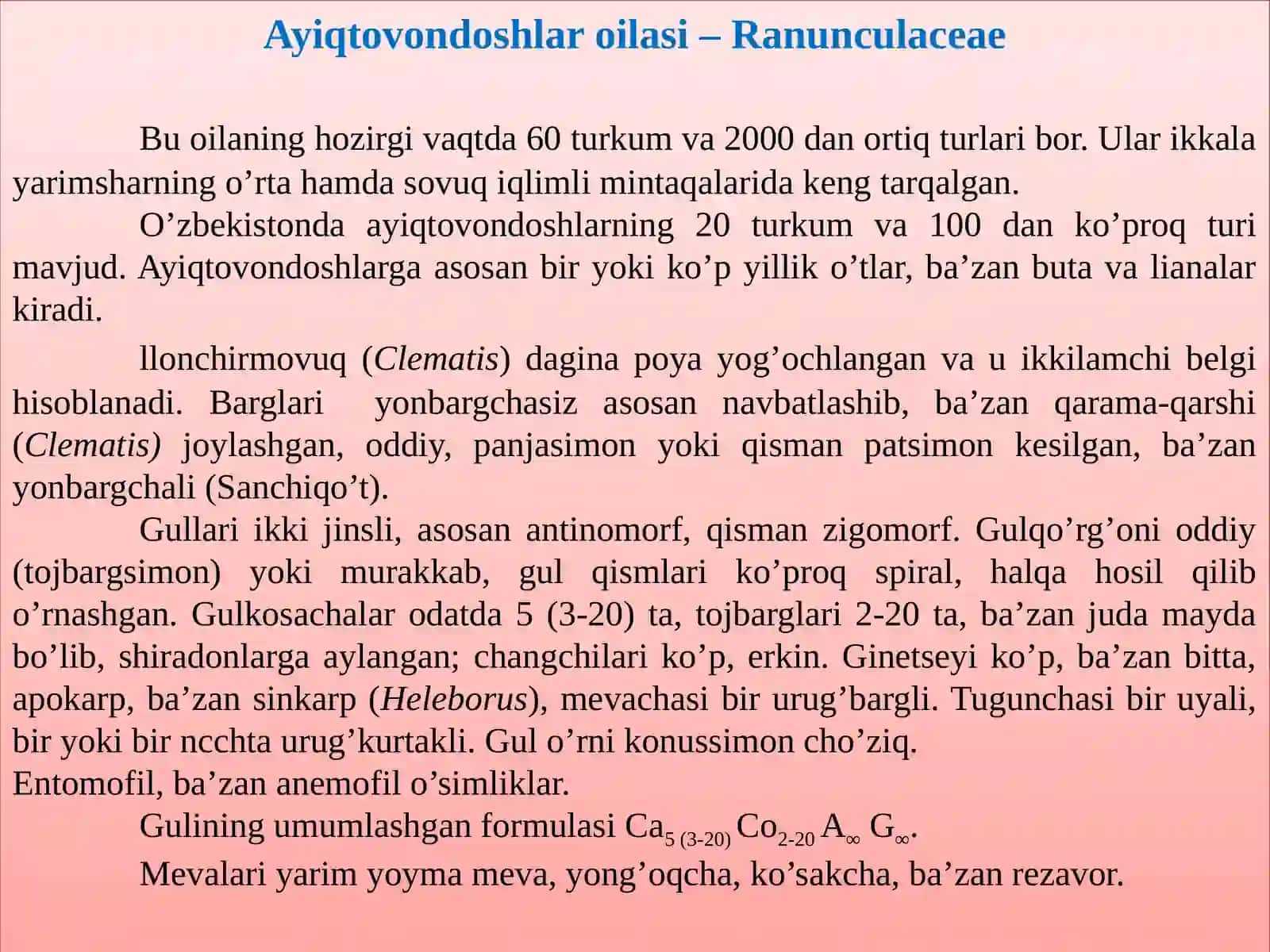 Ayiqtovondoshlar - Ranunculaceae oilasi 4