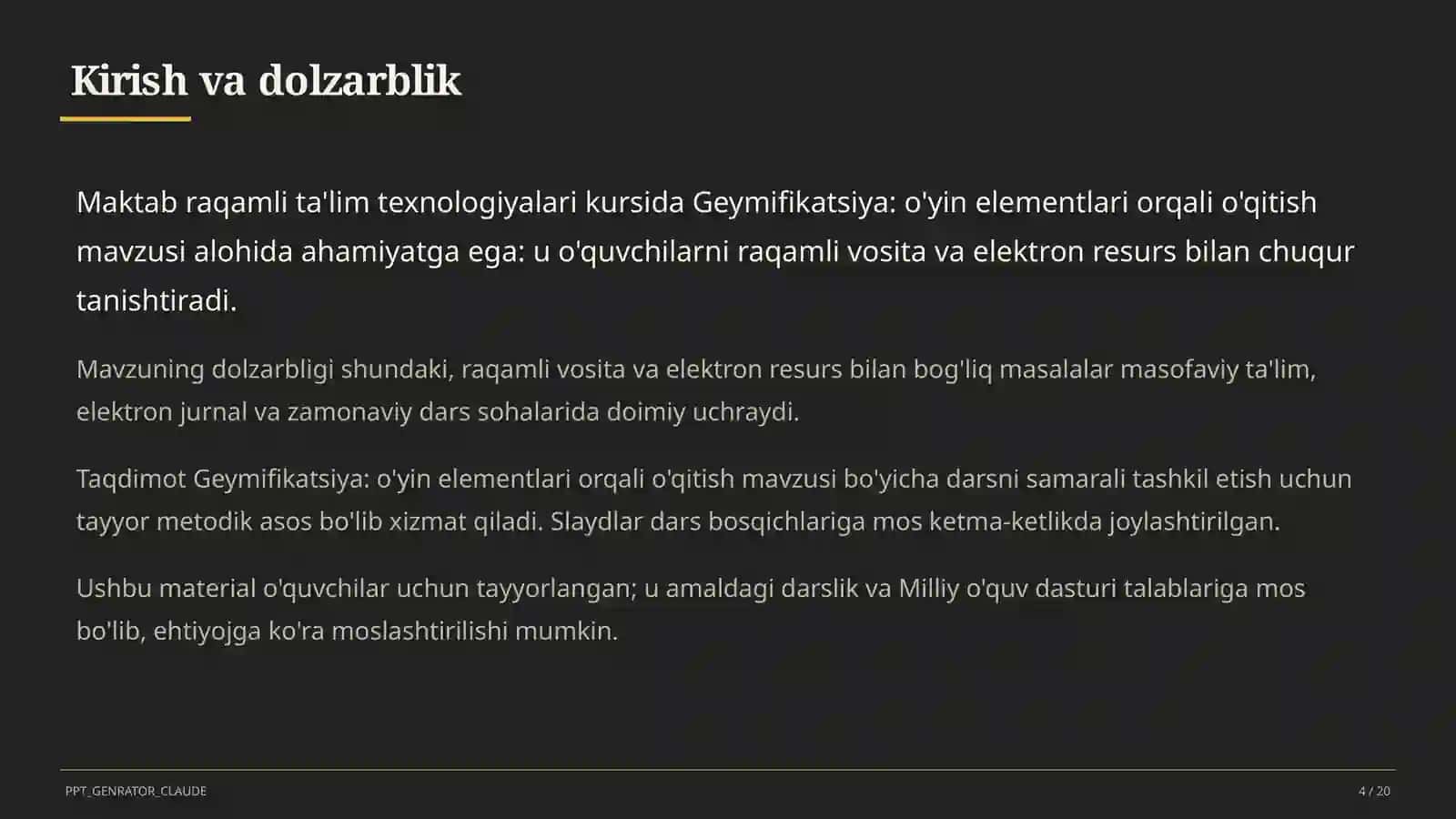 O'yin elementlari orqali o'qitish 4