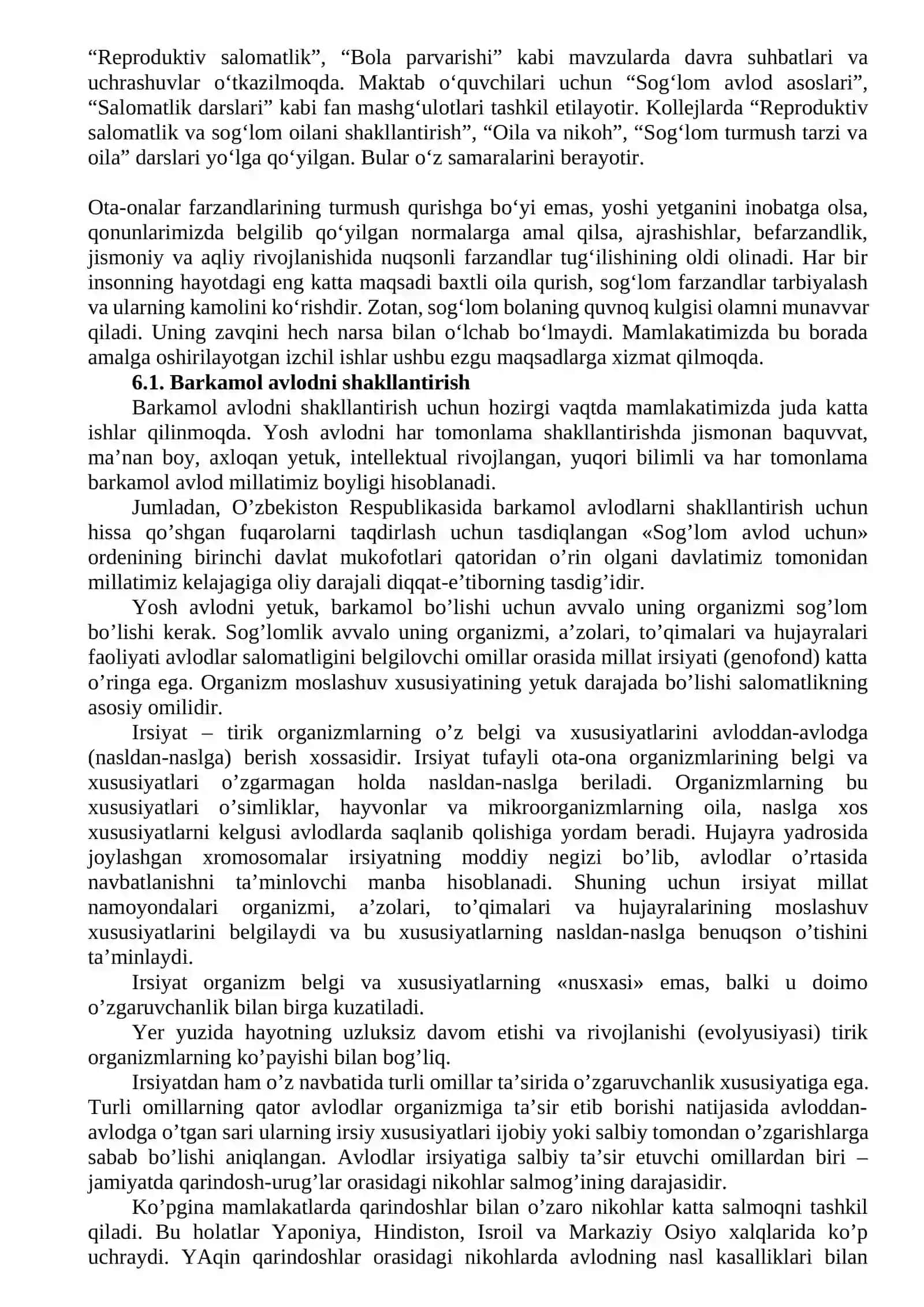 Qarindosh urug’ o'rtasidagi nikohlar va ularning salbiy oqibatlari 4