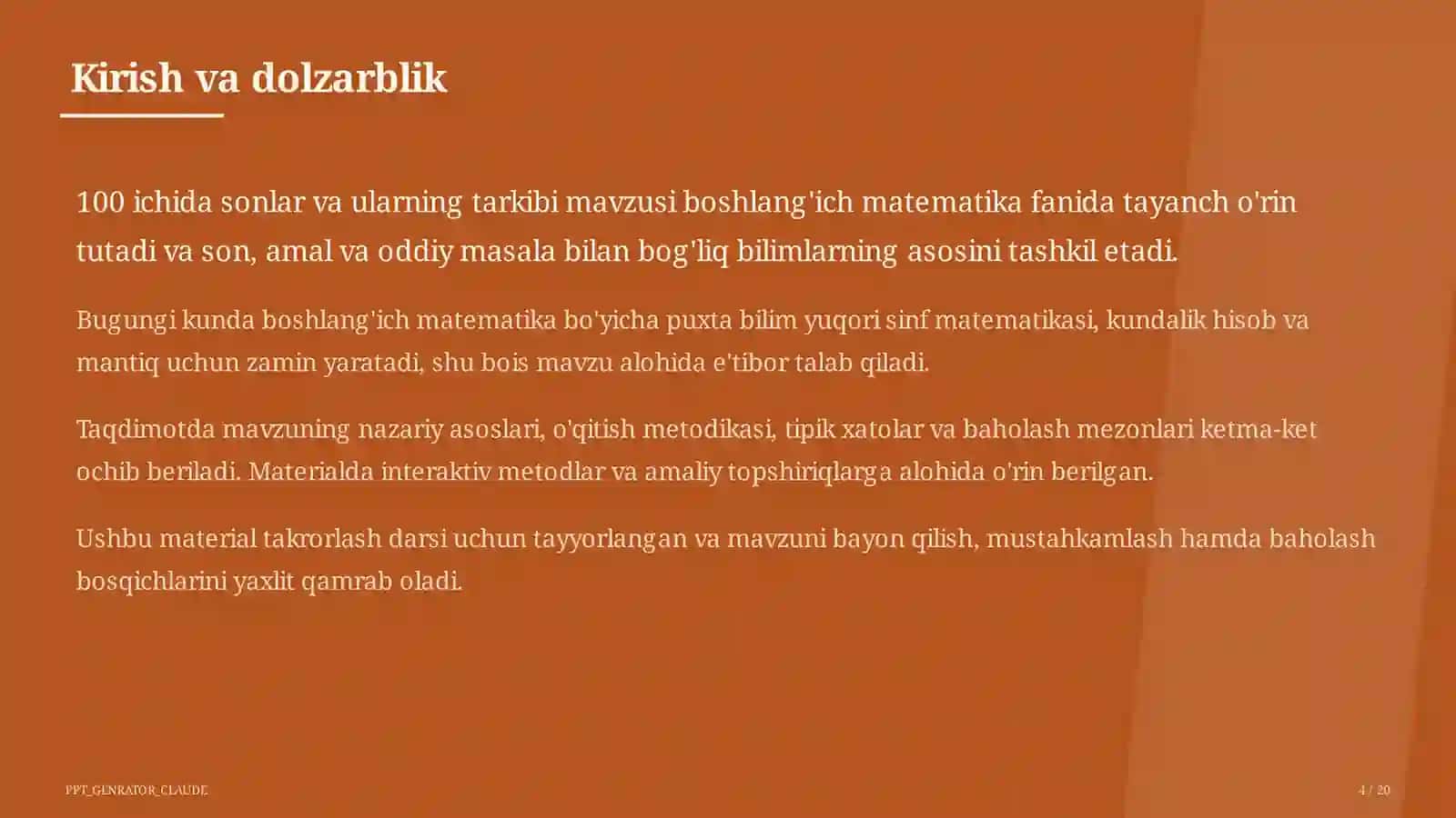 100 ichida sonlar va ularning tarkibi (2-sinf) 4