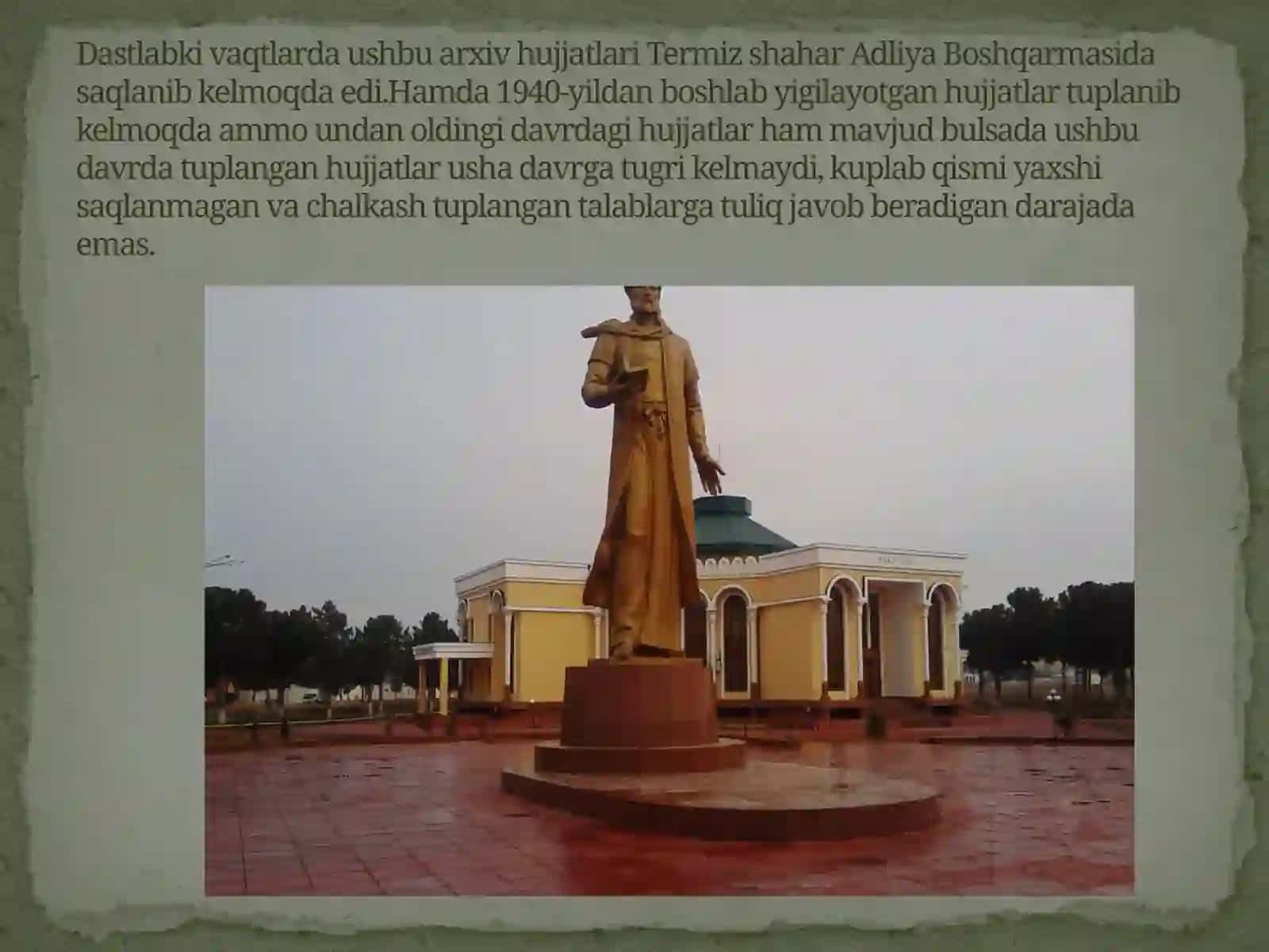 Termiz shahar fuqarolik xolatlari dalolatlarini yozish arxivi 4