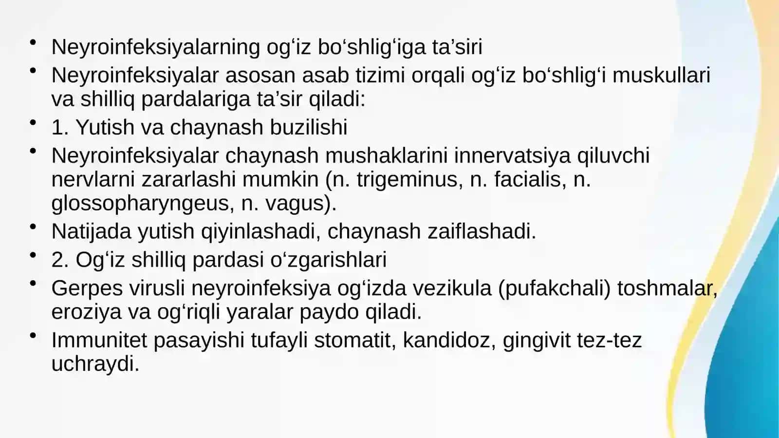 Neyroinfeksiyalar va ularning ogʻiz boʻshligʻi tasiri 4