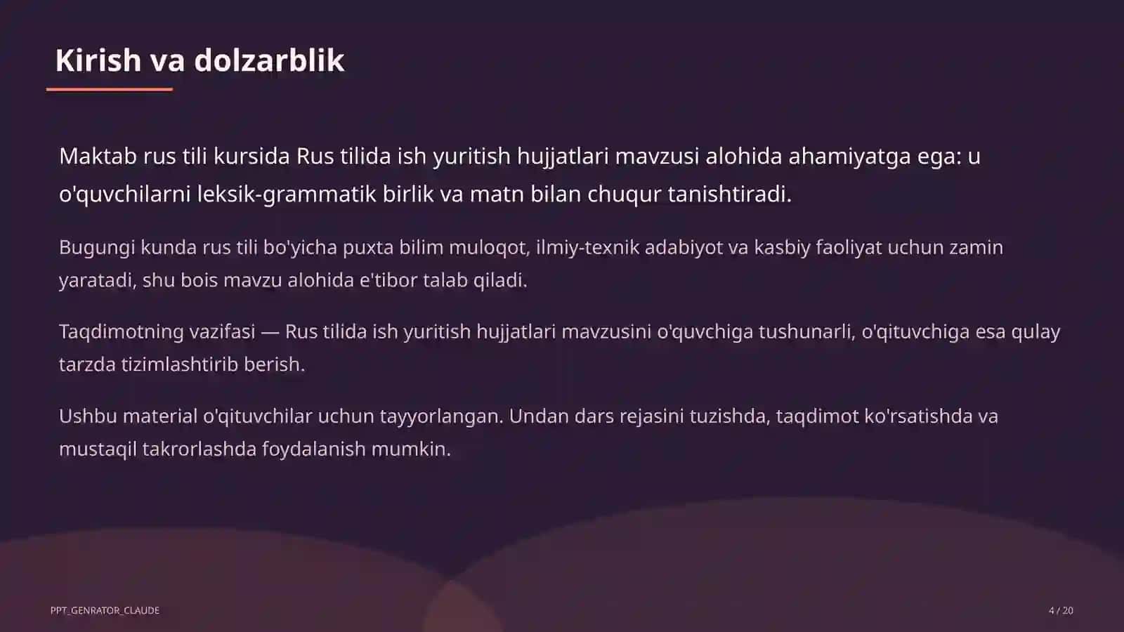 Rus tilida ish yuritish hujjatlari (10-sinf) 4