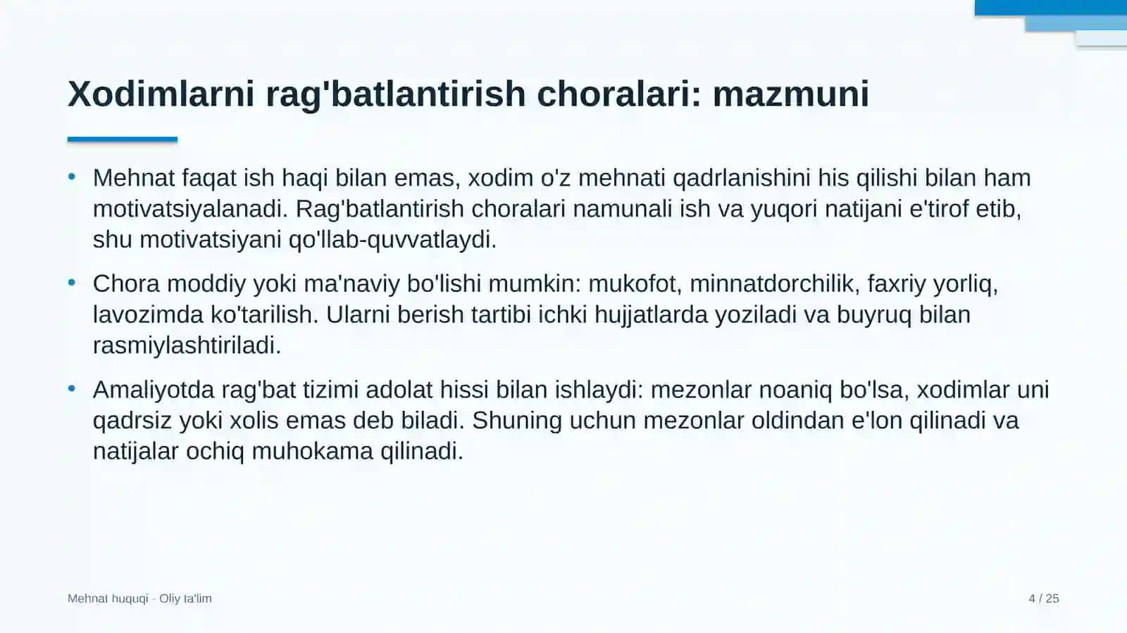 Harbiy sudlarda xodimlarni rag'batlantirish choralari 4
