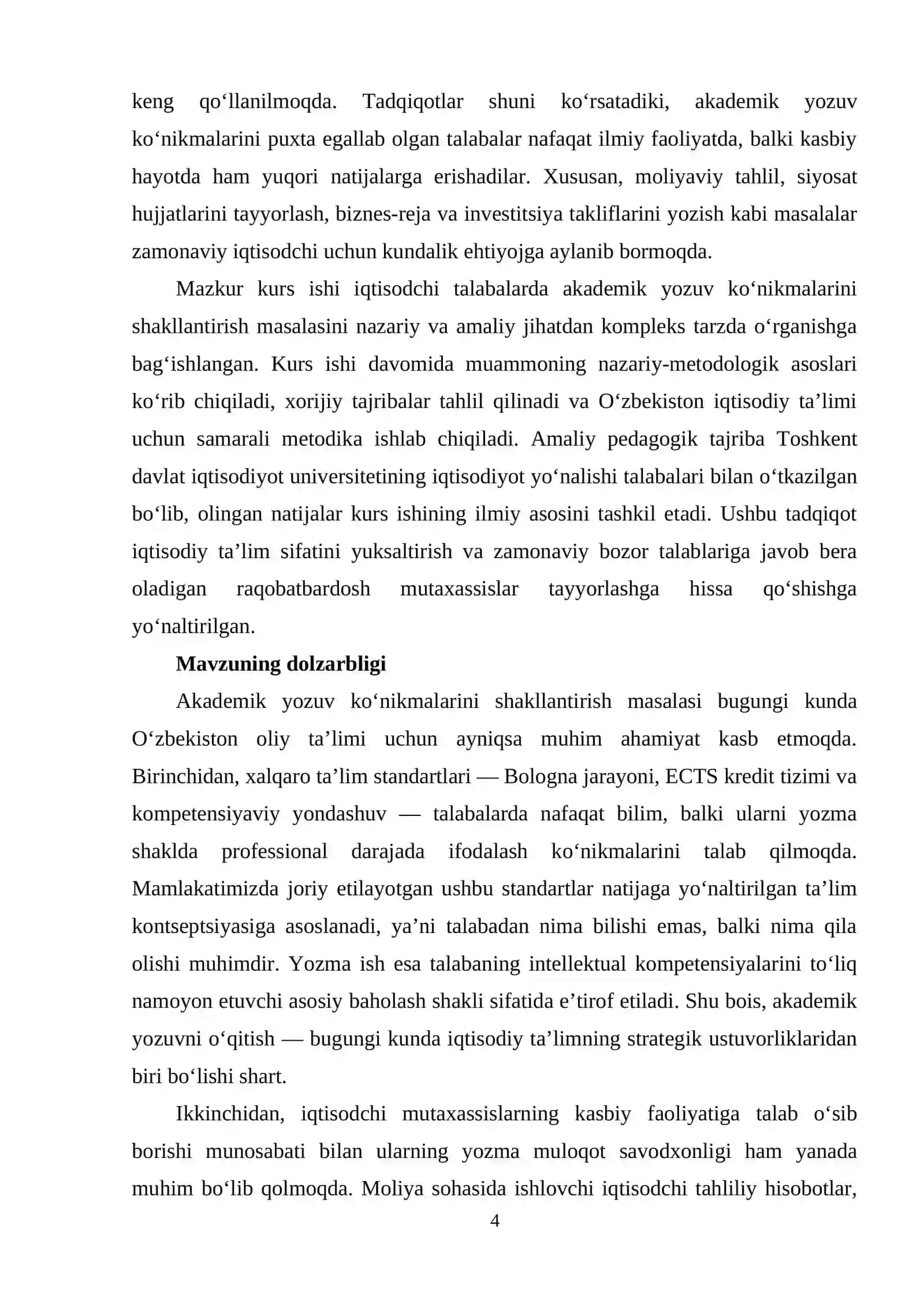IQTISODCHI TALABALARDA AKADEMIK YOZUV KO‘NIKMALARINI SHAKLLANTIRISH METODIKASI 4