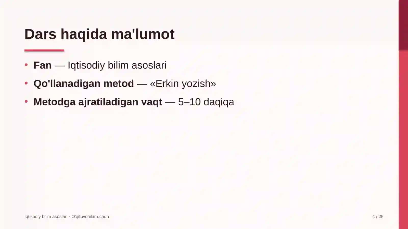 iqtisodiy bilim asoslari darslarida erkin yozish metodidan foydalanish 1896 4