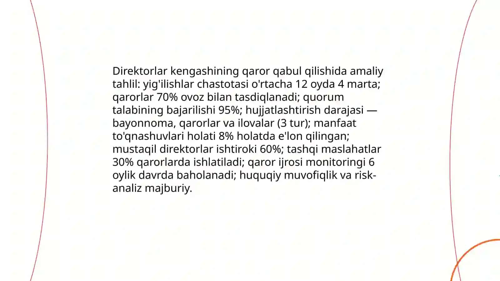 Korporativ tuzilmalarda organlar faoliyatining real kuzatuvi asosida amaliy tahlil tayyorlash 4