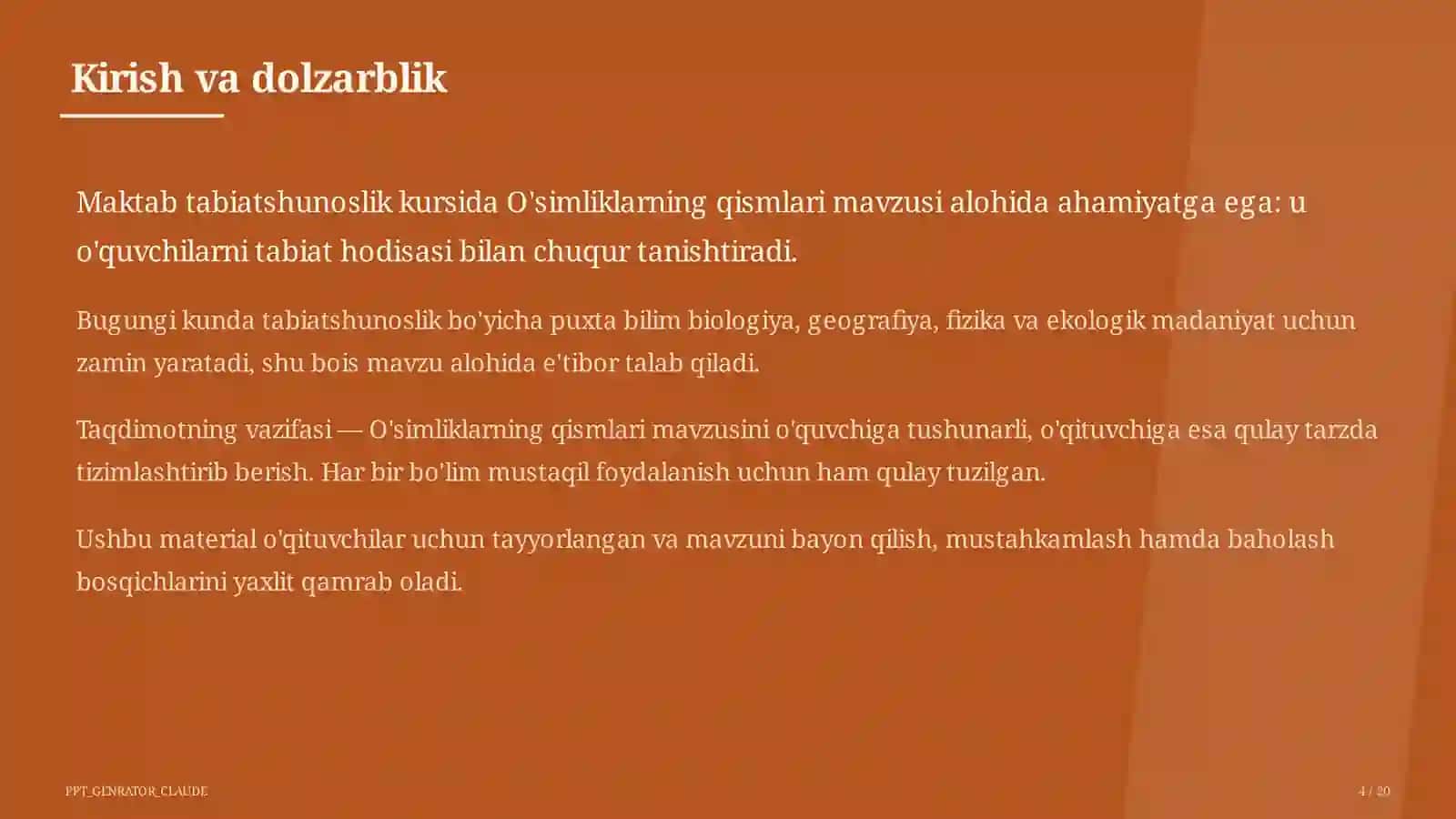 O'simliklarning qismlari (2-sinf) 4